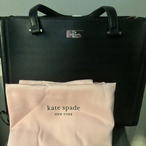 Kate Spade Vita Large Black Smooth Leather Tote Regatta Ct. WKRU2706 NWT $598